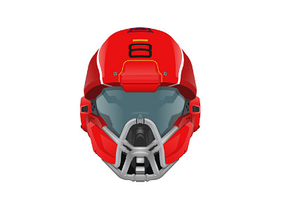 Halo Multi illustration character game helmet icon illustration red vector