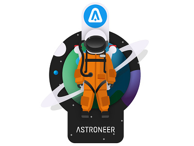 Astroneer astroneer game illustration logo space spaceballs vector