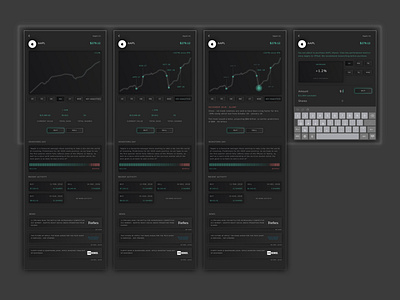 Trading app dark mode (tablet) - preview a stock