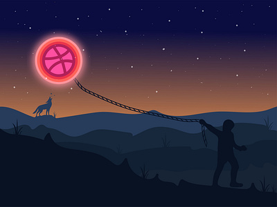 Dribbble Night illustration