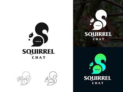 squirrel chat branding design identity letters logo logotype simple type
