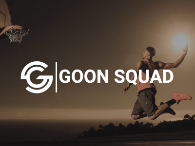 goon squad branding flat font identity letters logo logotype paper simple typ