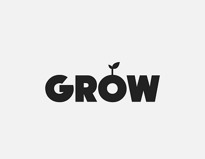 grow branding design flat letters logo logotype simple type