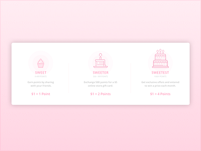 Rewards Program Tiers design ecommerce icon pink sketch ui web