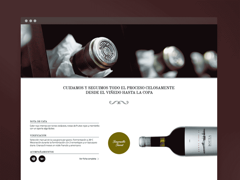 Bouza Wines UI full browser interface scroll ui web design website wines