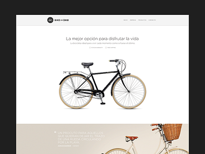 BikeorBike Site app bike clean ecommerce flat landing life simple ui user interface web website