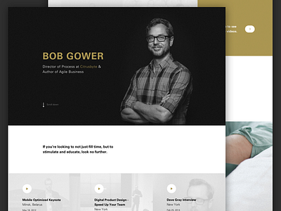 Upcoming - Bob Gower Landing page