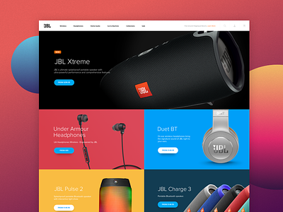 JBL Concept colors ecommerce redesign tech ui ux web