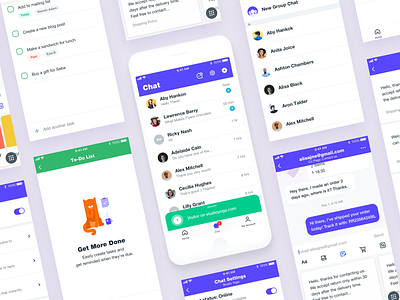 Wix Chat Mobile app clean design interface mobile ui ux
