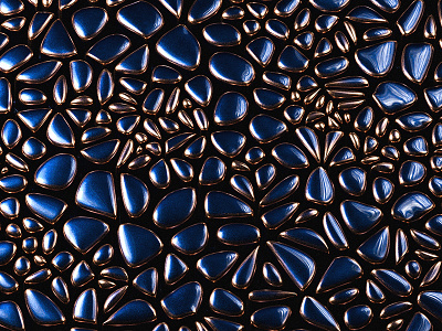 Voronoi Blue Pebbles 3d art c4d cinema4d colorful copper foil design pattern art pebbles redshift redshift3d voronoi