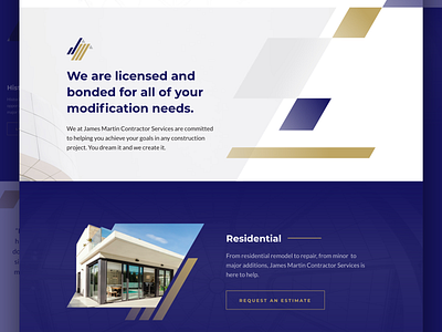 James Martin Contractor Services Website abstract construction construction website contractor design gradient layout patterns services shape design shapes stripes ui web design website website builder welcome