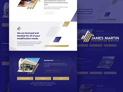 James Martin Contractor Services Website abstract construction construction website contractor gradient gradient background layout layouts lines patterns services shapes stripes ui web design website website builder website design welcome
