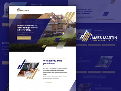 James Martin Contractor Services Website abstract banner banner design blur construction construction website contractor design diagonal glass gradient patterns services shapes slant stripes web design website website builder welcome