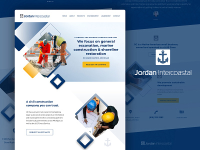 Jordan Intercoastal Website abstract boxes construction design diagonal diamonds excavation gradient layout patterns shapes shoreline webdesign website website design