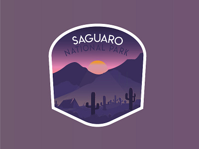 Saguaro National Park adventure badge badges cactus desert hiking national park outdoors sticker tent