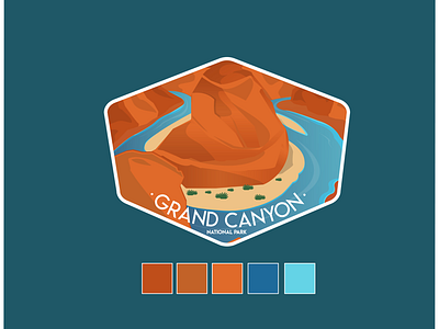 Grand Canyon National Park adventure badge camping grandcanyon landscape logo mountain nationalpark nature outdoor sticker travel