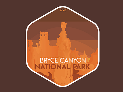 Bryce Canyon National Park badge design illustration landscape nature outdoors sticker