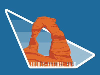 Arched National Park badge design illustrator landscape sticker texture