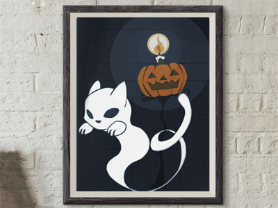 Ghost Cat drawing ghost halloween illustration