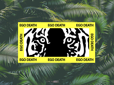 EGO DEATH animal animation app art brand branding character clean color design digital green illustration jungle line logo simple tiger ui