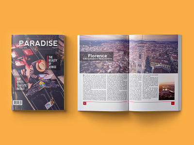 Paradise Magazine branding graphic design illustrator indesign magazine mock up mockup photoshop print