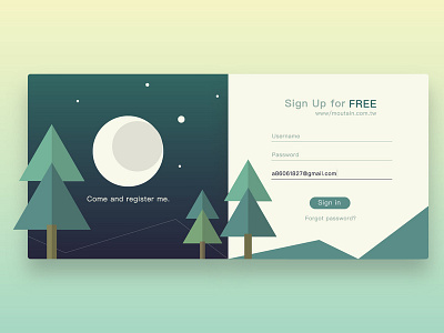 Sign Up - night forest forest night sign up sign up page sign up screen vector