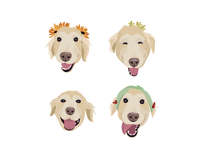 Dogs_Golden Retriever design dog golden retriever illustration vector