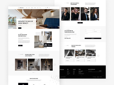Musca - Architect Website Design agency architechture architectural art clean design homepage interior landing page theme ui ux web design
