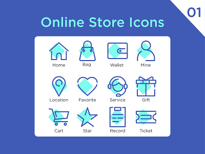 Online Store Icons Vector
