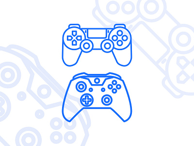 gamepad icon app art blue design game graphic icon illustration logo stick symbol symbol set xbox