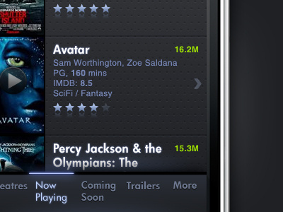 iPhone App GUI Draft app draft gui iphone movie ui