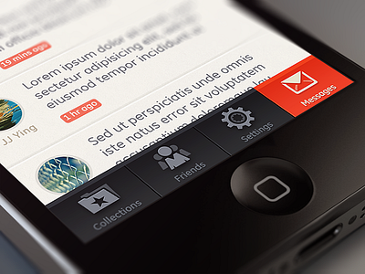 Tab Bar Exercise bar collections emails friends glyph icon iconmoon iphone messages settings tab ui