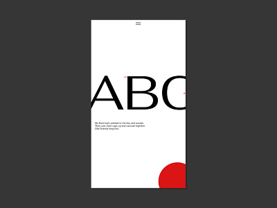 Typography ABC design illustration mobile print red typogaphy