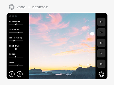 VSCO App For Desktop app desktop app ui vsco