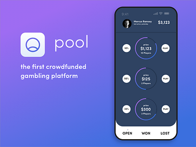 Pool gambling app concept mobile app mobile ui ui ux