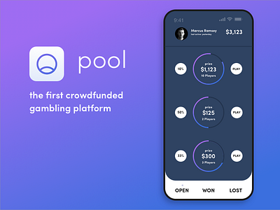 Pool gambling app concept