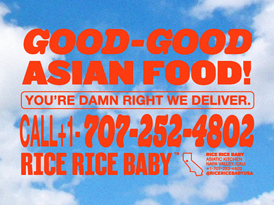 RRB Good-Good Asian Food asian brand branding brutalist design kitschy layout logo sticker type typography