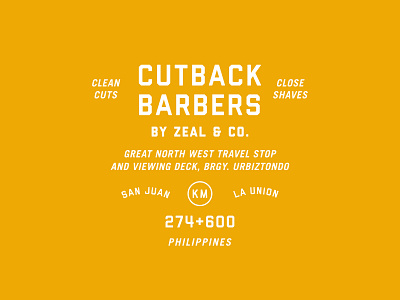 Cutback Barbers by Zeal and Co. badge barber barbershop brand identity branding branding design la union layout lettering logo logo design philippines type typography vintage
