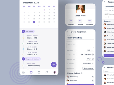 Smart parent teacher app app application assignment calendar color design homework parent smart smart parent teacher app student student calendar teacher ui uidesign ux uxdesign