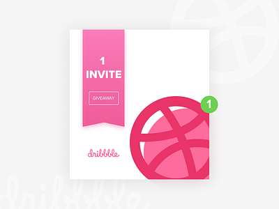 1 DRIBBBLE INVITE GIVEAWAY design dribbble dribbble invitation invitation invite logo vector