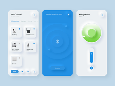 Smarthome Neumorphism Style UI Design