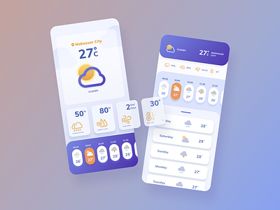 Weather Mobile App app clean mobile ui uidesign weather