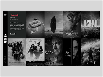 Phoenix - Movie Database landing page movie database movies ui ux webdesign website