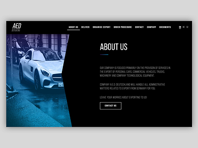 AED - About section about auto gradient over image image shape landing page typography ui ux webdesign website