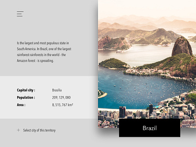 #05 - Travel Guide - Selected state brasil brasilia design explore south america travel travel guide typography ui unsplash ux webdesign website