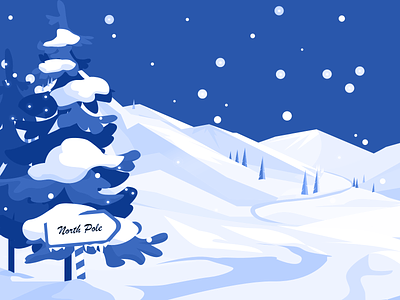 7 December - North Pole advent calendar december illustration landscape illustration north pole snow snow flakes snow landscape vector