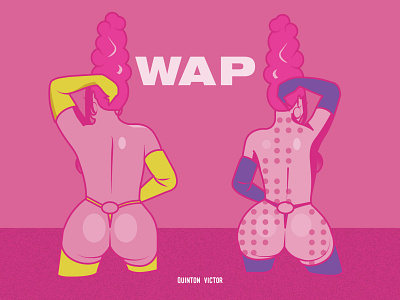 WAPPY cardi b design fashion illustration illustration megan thee stallion music video rap vector