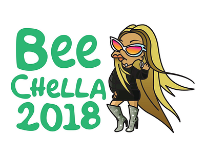 Beechella 2018 beyonce coachella illustration merchandise the simpsons vector