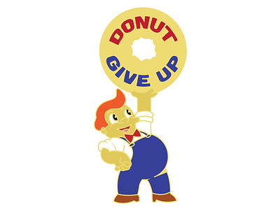 Donut Give Up donut give up donuts enamel pin illustration lard lad pin pin design pint up simpsons vector