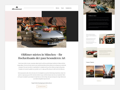 UI Design for a vintage car booking service branding car design italy luxary service tourist ui website wedding